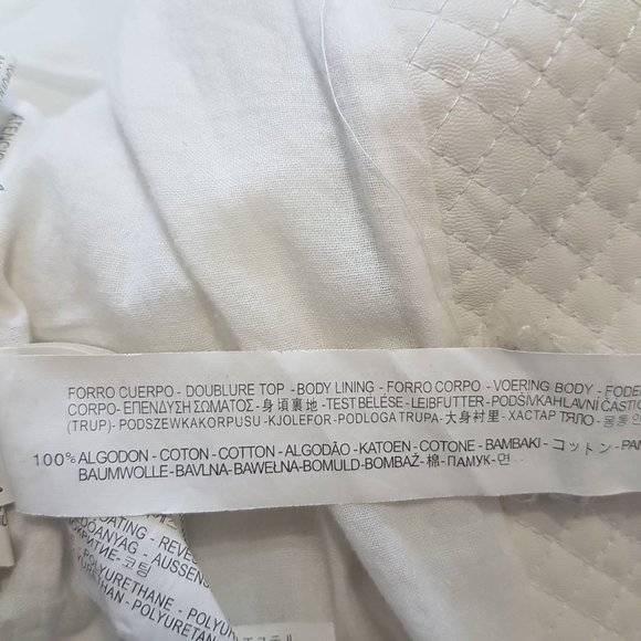 Zara Faux White Leather Jacket w/ Quilted Pattern - Picture 11 of 12